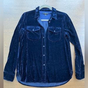 J Crew shirt with a velvet look (not actual velvet).